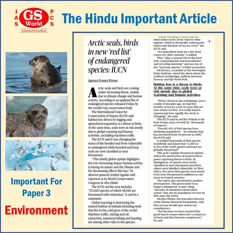 IUCN Red List – Arctic Seals & Birds under Threat