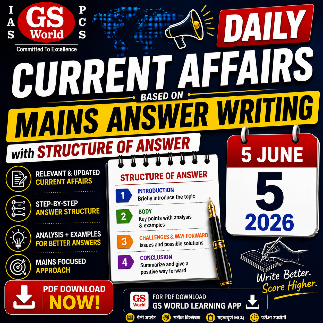 Current Affairs Based Mains Answer Writing (5th June 2026)